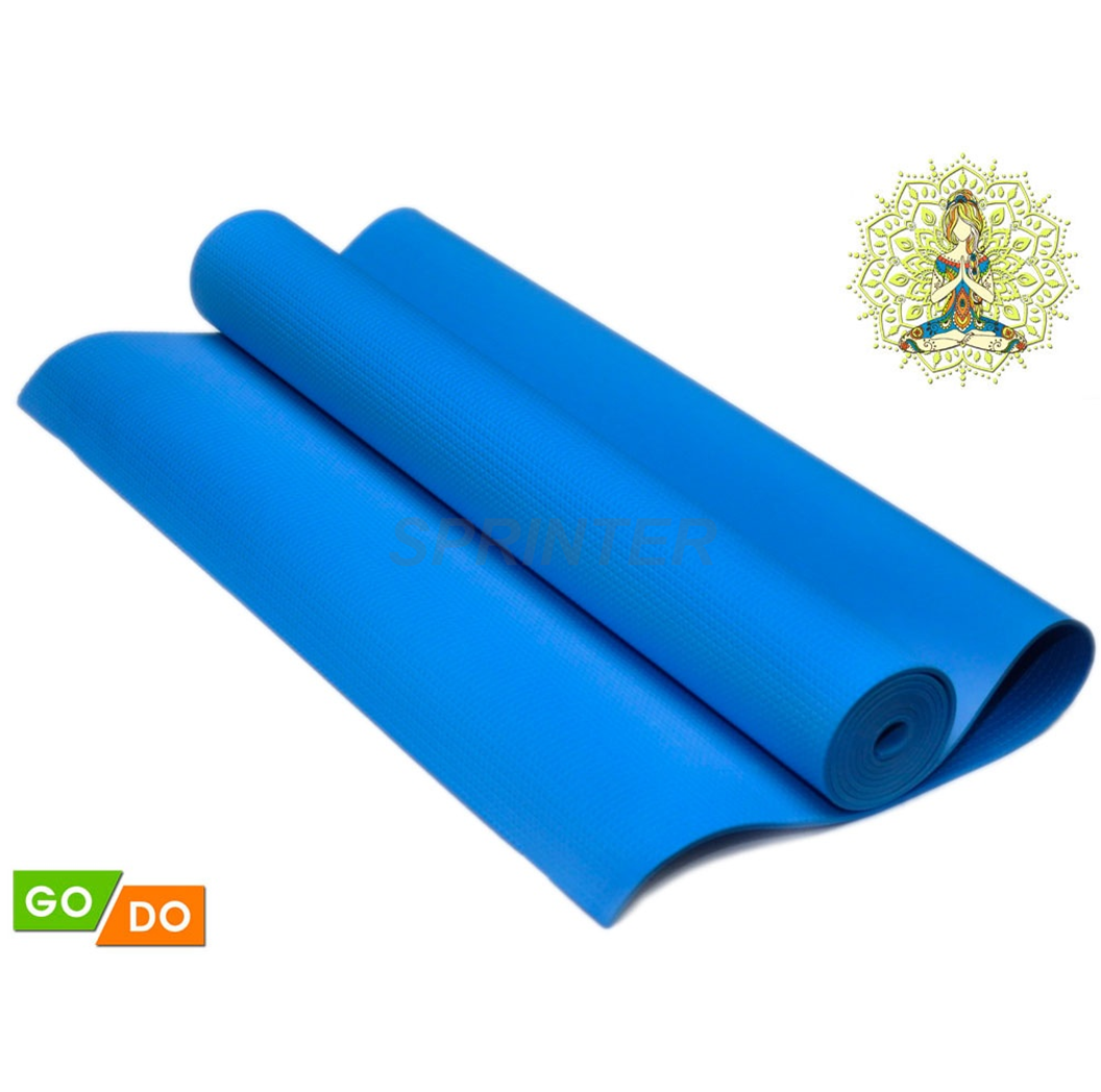 Коврик для йоги синий КВ6103
