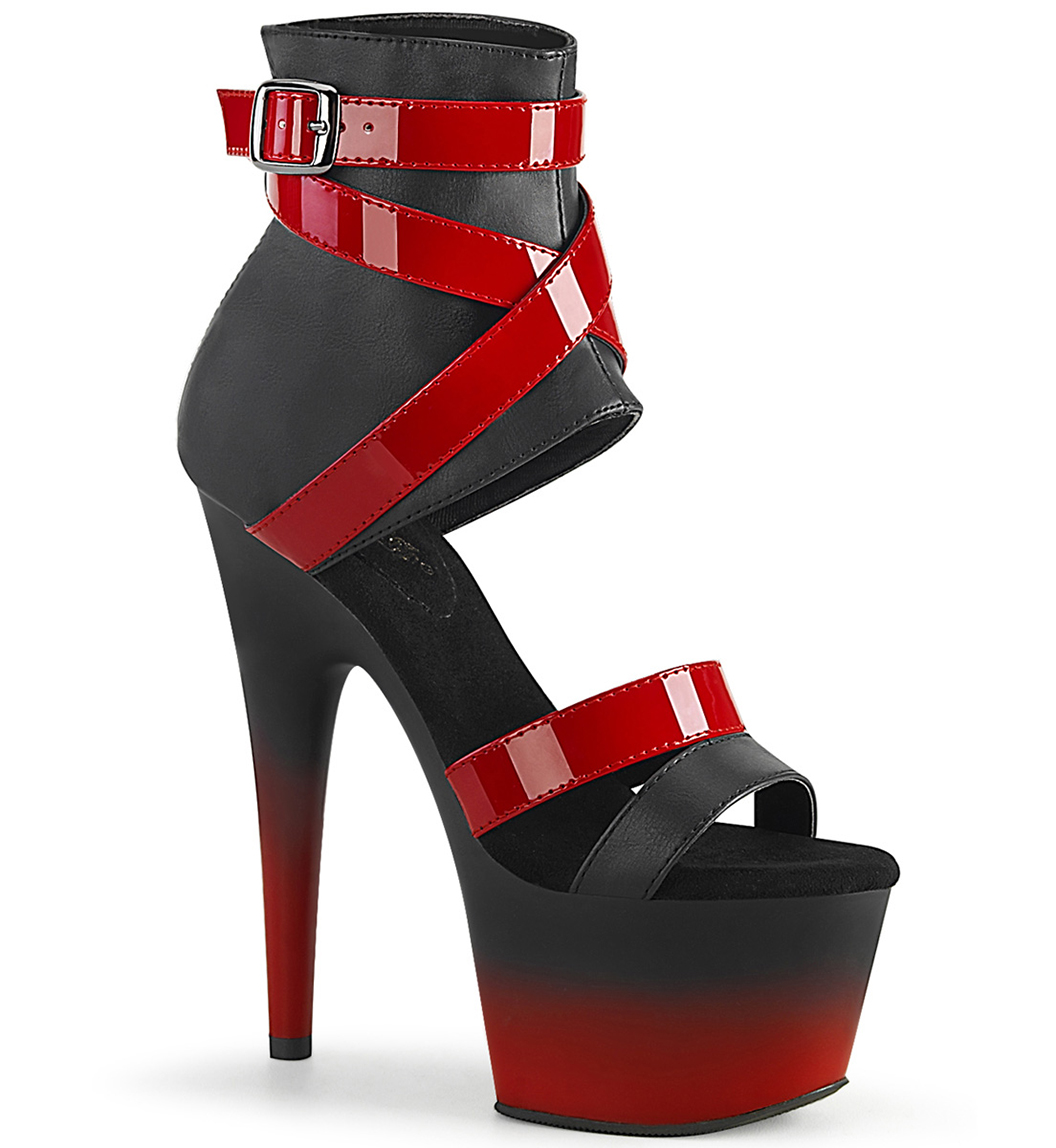 Туфли Pleaser черные с красным ADO700-15/BPU-RPT/M