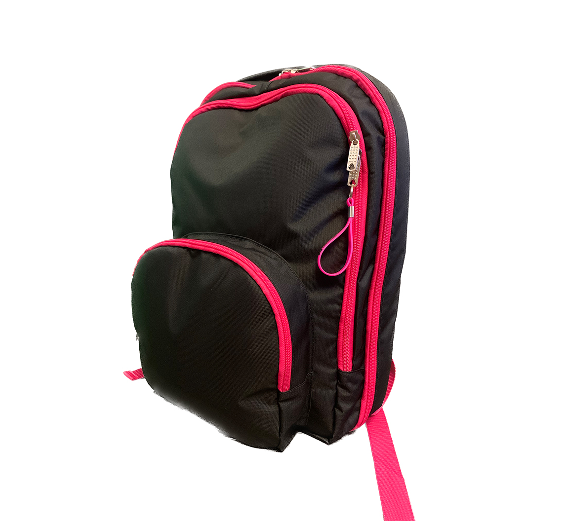 Рюкзак черный с розовыми молниями PoleDance