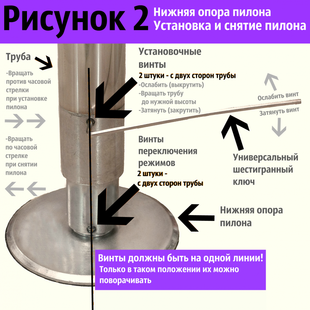 Как установить пилон в натяжной потолок