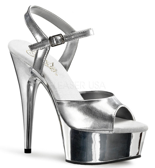 Стрипы Pleaser серебряные DEL609/SM/M Стрипы Pleaser серебряные DEL609/SM/M